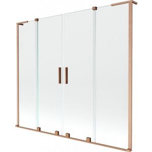 MEXEN/S - Velar L Duo dvojkrídlová posuvná vaňová zástena 180 x 150, transparent, meď kartáčovaná 896-180-003-02-65 vyobraziť