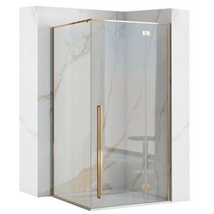 REA/S - Sprchovací kút FARGO 90x90 - zlatý So sprchovou vaničkou Savoy black KPL-K1903 vyobraziť