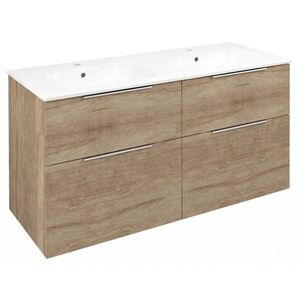 SAPHO - CIRASA umývadlová skrinka s dvojitým umývadlom 121x66x46cm, dub alabama CR121-2222-21 vyobraziť