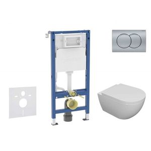 GEBERIT - Duofix Set předstěnové instalace, klozetu Oudee a sedátka softclose, tlačítko Delta01, matný chrom SANI11CA1105B vyobraziť