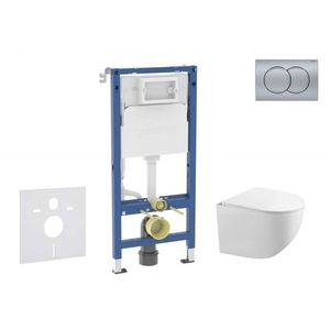 GEBERIT - Duofix Set předstěnové instalace, klozetu Gaia a sedátka softclose, tlačítko Delta01, matný chrom SANI11CA1131B vyobraziť