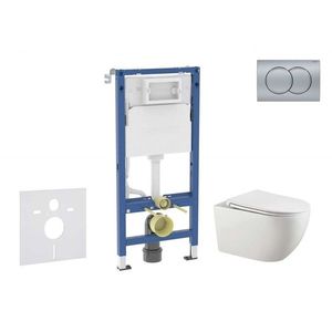 GEBERIT - Duofix Set předstěnové instalace, klozetu Gaia a sedátka softclose, tlačítko Delta01, matný chrom SANI11CA1137B vyobraziť