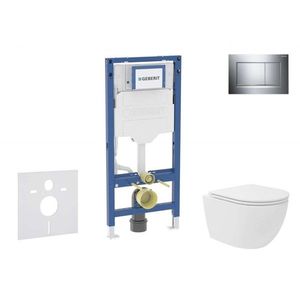 GEBERIT - Duofix Set předstěnové instalace, kompaktního klozetu Oudee Vortex a sedátka softclose, tlačítko Sigma30, chrom SANI11CA1141B vyobraziť