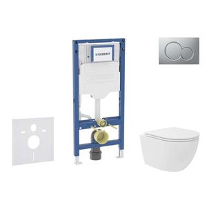 GEBERIT - Duofix Set předstěnové instalace, kompaktního klozetu Oudee Vortex a sedátka softclose, tlačítko Sigma01, lakovaný matný chrom SANI11CA1143B vyobraziť
