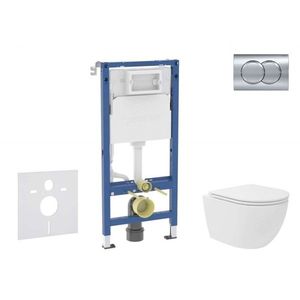 GEBERIT - Duofix Set předstěnové instalace, kompaktního klozetu Oudee Vortex a sedátka softclose, tlačítko Delta01, lesklý chrom SANI11CA1144B vyobraziť