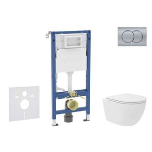 GEBERIT - Duofix Set předstěnové instalace, kompaktního klozetu Oudee Vortex a sedátka softclose, tlačítko Delta01, matný chrom SANI11CA1145B vyobraziť