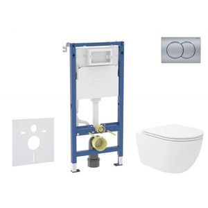 GEBERIT - Duofix Set předstěnové instalace, klozetu Oudee Vortex a sedátka softclose, tlačítko Delta01, matný chrom SANI11CA1157B vyobraziť