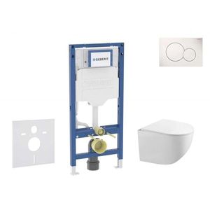 GEBERIT - Duofix Set předstěnové instalace, klozetu Gaia a sedátka softclose, tlačítko Sigma01, alpská bílá SANI11CA3117B vyobraziť