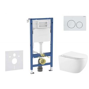GEBERIT - Duofix Set předstěnové instalace, klozetu Gaia sedátka softclose, tlačítko Delta20, alpská bílá SANI11CA3145B vyobraziť