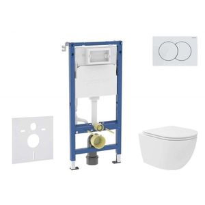 GEBERIT - Duofix Set předstěnové instalace, kompaktního klozetu Oudee Vortex a sedátka softclose, tlačítko Delta01, alpská bílá SANI11CA3168B vyobraziť