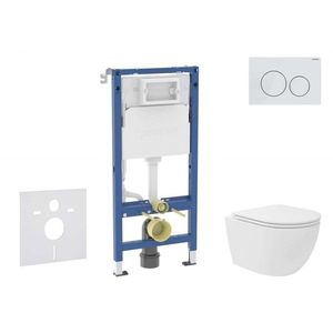 GEBERIT - Duofix Set předstěnové instalace, kompaktního klozetu Oudee Vortex a sedátka softclose, tlačítko Delta20, alpská bílá SANI11CA3171B vyobraziť