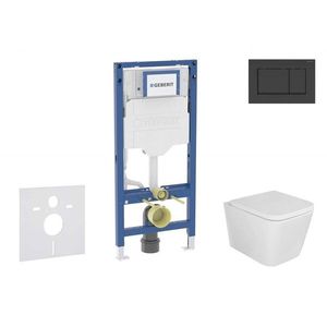 GEBERIT - Duofix Set předstěnové instalace, klozetu Arkas a sedátka softclose, tlačítko Sigma30, matná černá/černá SANI11CA5102B vyobraziť