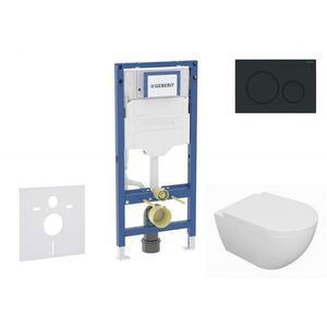 GEBERIT - Duofix Set předstěnové instalace, klozetu Oudee a sedátka softclose, tlačítko Sigma20, matná černá/černá SANI11CA5108B vyobraziť