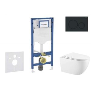 GEBERIT - Duofix Set předstěnové instalace, klozetu Gaia a sedátka softclose, tlačítko Sigma20, matná černá/černá SANI11CA5135B vyobraziť