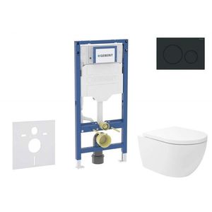 GEBERIT - Duofix Set předstěnové instalace, klozetu Oudee Vortex a sedátka softclose, tlačítko Sigma20, matná černá/černá SANI11CA5146B vyobraziť