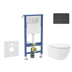 GEBERIT - Duofix Set předstěnové instalace, klozetu Oudee Vortex a sedátka softclose, tlačítko Delta50, matná černá SANI11CA5155B vyobraziť