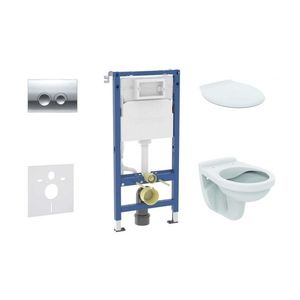 GEBERIT - Duofix Set předstěnové instalace, klozetu Alpha a sedátka, tlačítko Delta21, lesklý chrom SANI11CD1141 vyobraziť