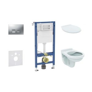 GEBERIT - Duofix Set předstěnové instalace, klozetu Alpha a sedátka, tlačítko Delta35, matný chrom SANI11CD2145 vyobraziť
