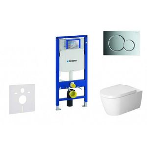 GEBERIT - Duofix Set předstěnové instalace, klozetu ME by Starck a sedátka softclose, tlačítko Sigma01, lesklý chrom SANI11CP1109 vyobraziť