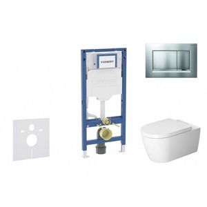 GEBERIT - Duofix Set předstěnové instalace, klozetu ME by Starck a sedátka softclose, tlačítko Sigma30, matný chrom/chrom SANI11CP2114 vyobraziť