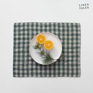 Ľanové prestieranie 35x45 cm Forest Green Gingham – Linen Tales vyobraziť