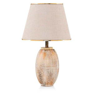 Krémová/v zlatej farbe stolová lampa s textilným tienidlom (výška 50 cm) Yakamoz – Opviq lights vyobraziť