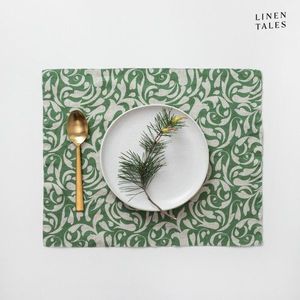 Ľanové prestieranie 35x45 cm Evergreen Damask – Linen Tales vyobraziť