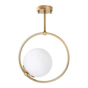 Stropné svietidlo v zlatej farbe so skleneným tienidlom 39x26 cm Dolunay – Opviq lights vyobraziť