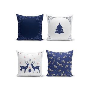 Obliečky na vankúše v súprave 4 ks s vianočným motívom 43x43 cm Blue Christmas – Mila Home vyobraziť