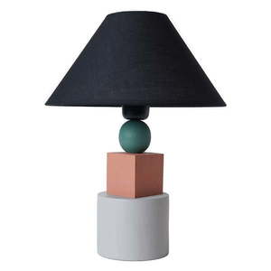 Čierna stolová lampa s kovovým tienidlom (výška 40 cm) Rila – Opviq lights vyobraziť