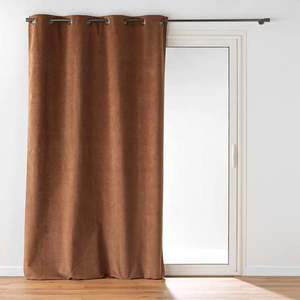 Hnedý zamatový záves 140x260 cm Olympe – douceur d'intérieur vyobraziť