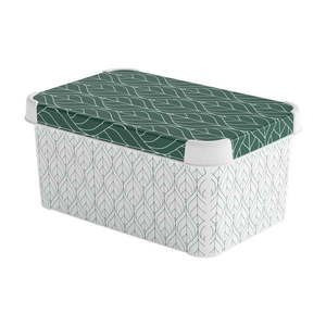 Biely/zelený plastový úložný box s vekom 29, 5x19, 5x13, 5 cm S – Curver vyobraziť