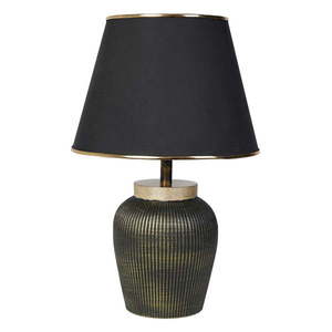 Čierna/v zlatej farbe stolová lampa s textilným tienidlom (výška 50 cm) Oxa – Opviq lights vyobraziť