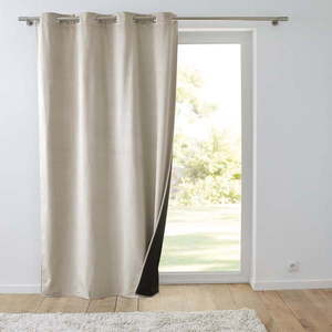 Béžový zamatový termo záves 140x260 cm Polarchic – douceur d'intérieur vyobraziť