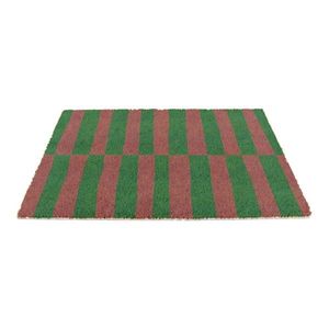 Rohožka z kokosového vlákna 40x60 cm Pink & Green Half Stripes – Artsy Doormats vyobraziť