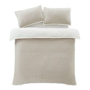 Béžové obliečky na dvojlôžko/predĺžené s baránkom 230x220 cm Cosy Nori – Catherine Lansfield vyobraziť