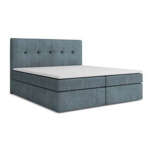 Svetlomodrá boxspring posteľ s úložným priestorom 180x200 cm Palta – Makamii vyobraziť