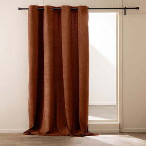 Záves z materiálu buklé v terakotovej farbe 140x260 cm Winona – douceur d'intérieur vyobraziť