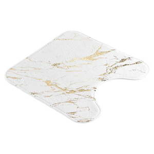 Biela/v zlatej farbe kúpeľňová predložka 45x45 cm Aquamarbre – douceur d'intérieur vyobraziť