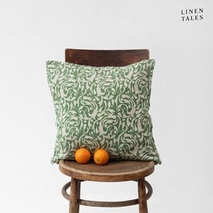 Ľanový obliečka na vankúš 45x45 cm Evergreen Damask – Linen Tales vyobraziť