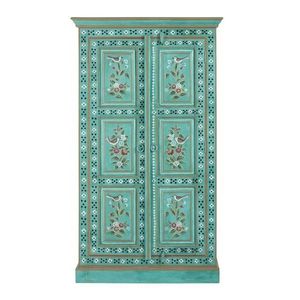 Zelená skrinka z mangového dreva 87x152x38 cm Prem – Støraa vyobraziť