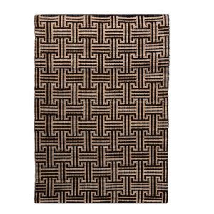 Čierny/v prírodnej farbe ručne tkaný koberec s prímesou juty 120x170 cm Meander Jute – Flair Rugs vyobraziť