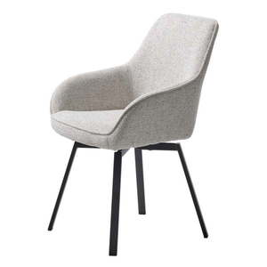 Svetlosivé čalúnené jedálenské kreslo s podrúčkami Alma – Unique Furniture vyobraziť
