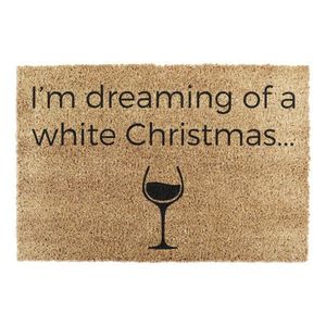 Rohožka s vianočným motívom z kokosového vlákna 40x60 cm White Wine Christmas – Artsy Doormats vyobraziť