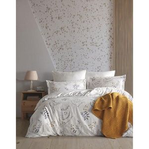 Béžové obliečky na jednolôžko z bavlny renforcé 140x200 cm Soft Floral – Mila Home Luxury vyobraziť