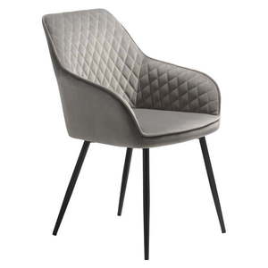 Svetlosivé čalúnené jedálenské kreslo s podrúčkami Milton – Unique Furniture vyobraziť