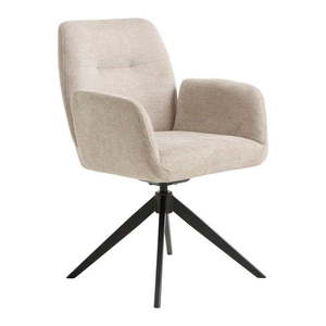 Krémovobiele čalúnené jedálenské kreslo s podrúčkami Roxana – Unique Furniture vyobraziť