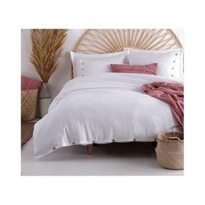 Biele obliečky na jednolôžko z bavlny renforcé 140x200 cm Como Striped – Mila Home Luxury vyobraziť