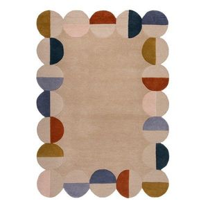 Béžový ručne tkaný vlnený koberec 160x230 cm Mia Scallop Frame – Flair Rugs vyobraziť