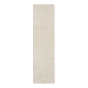 Slonovinový ručne tkaný vlnený behúň 80x230 cm Harris Boucle – Flair Rugs vyobraziť